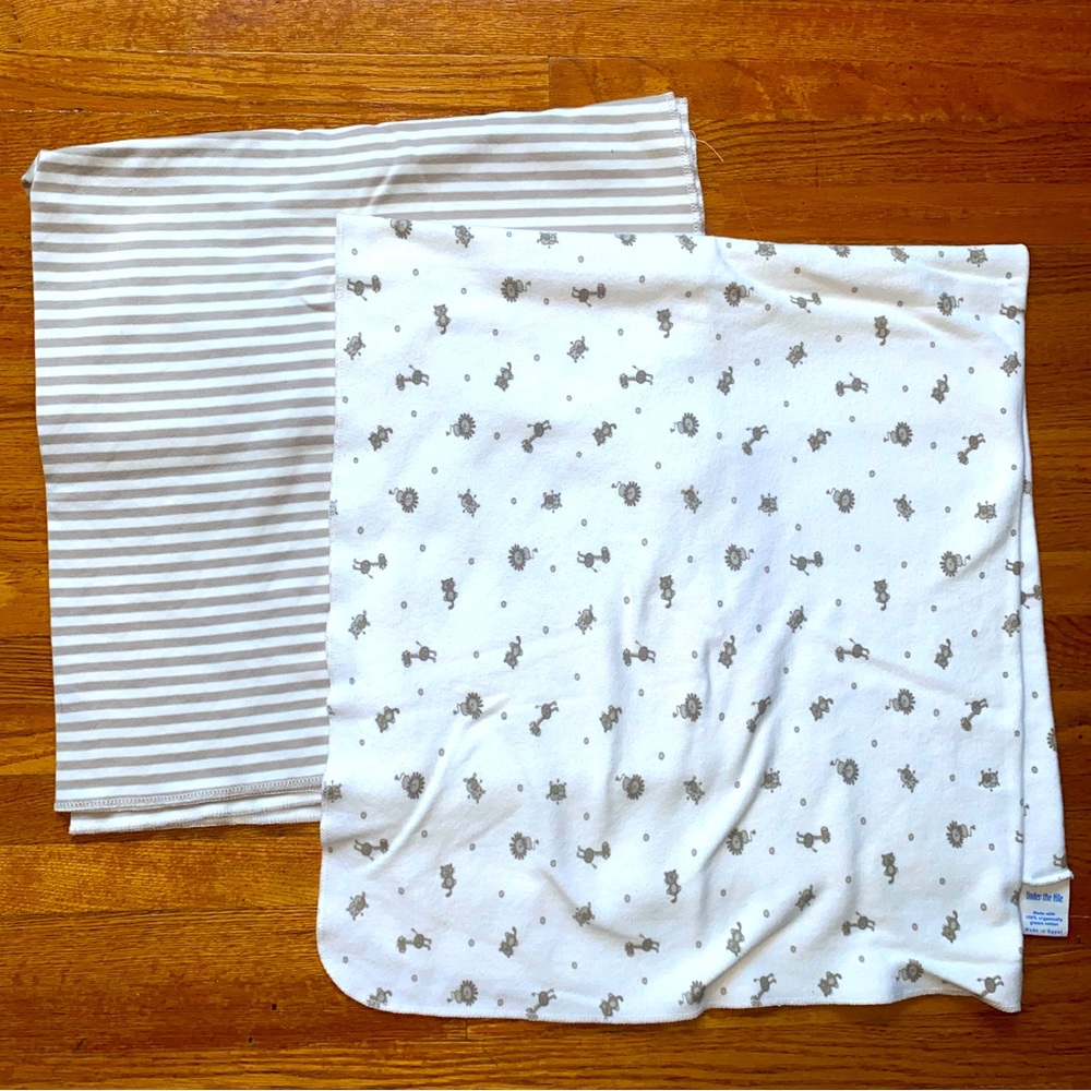 2 pack Organic Under the Nile receiving blankets gender neutral unisex